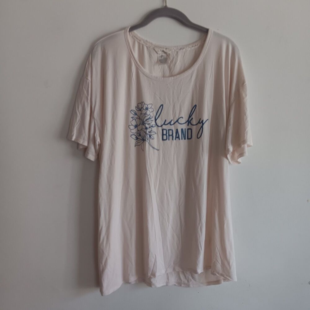 Lucky Brand tee top floral graphic summer Size XXL outdoor lounge lightweight